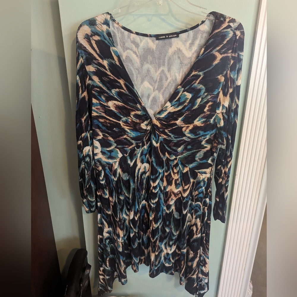 Large Elevated Animal Prints Long sleeve flowy dress